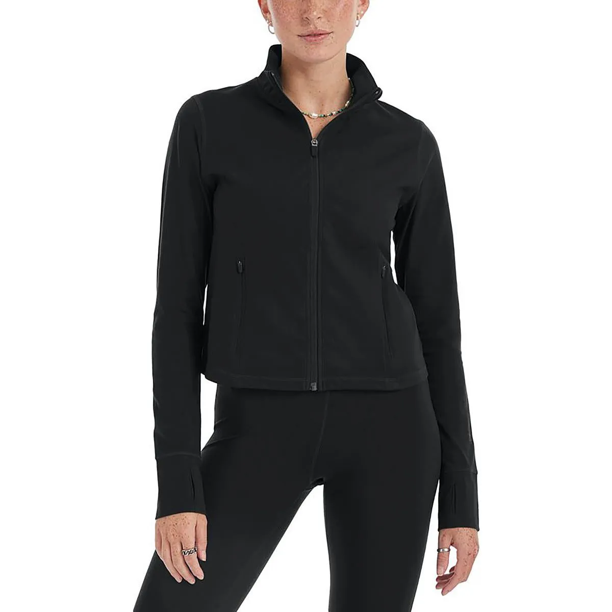 Womens Collared Long Sleeve Athletic Jacket