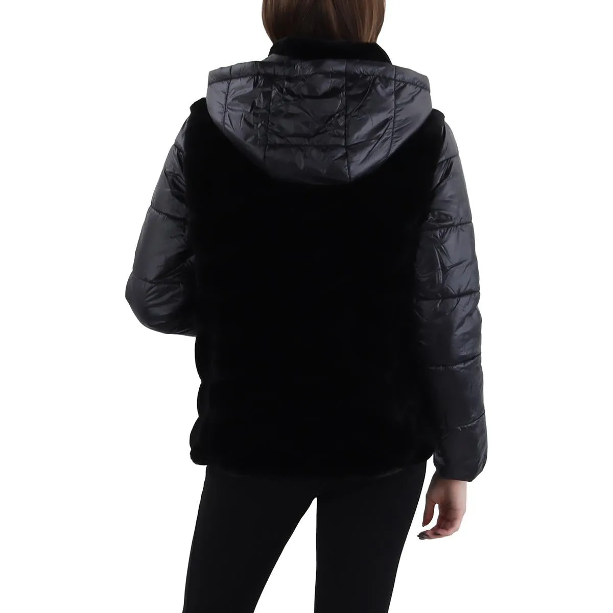 Womens Faux Fur Puffer Faux Fur Coat