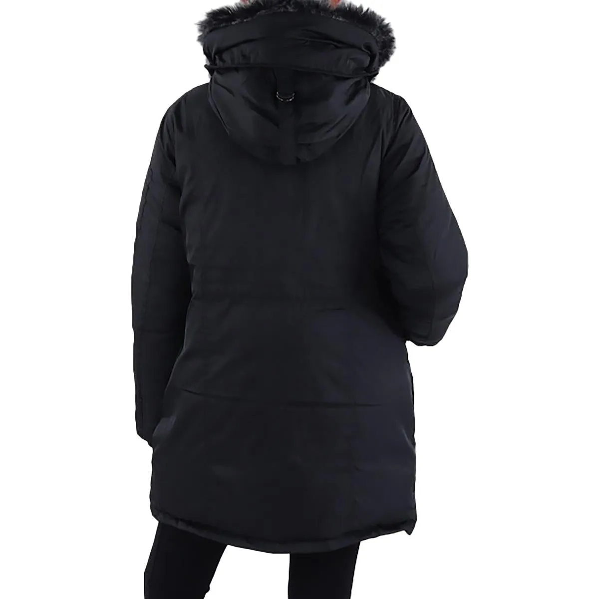 Womens Faux Fur Trim Cold Weather Anorak Jacket