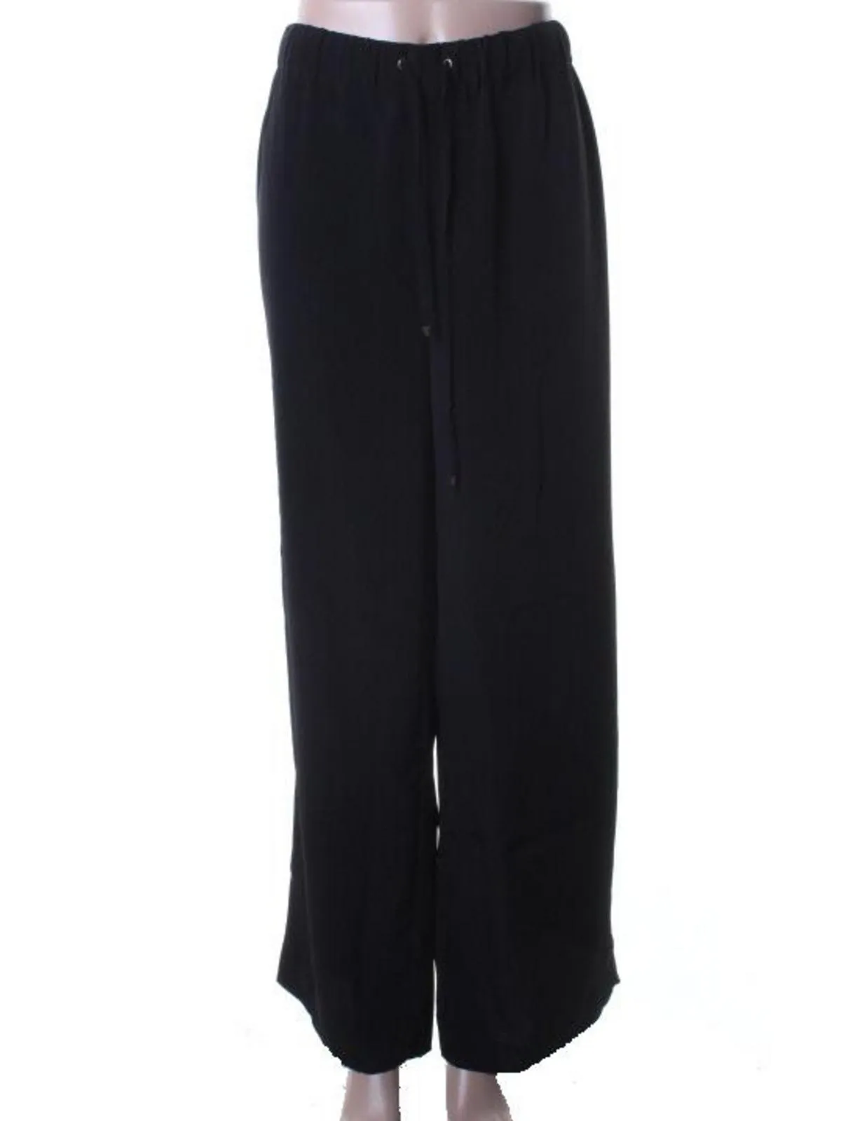 Womens Flat Front Wide Leg Casual Pants