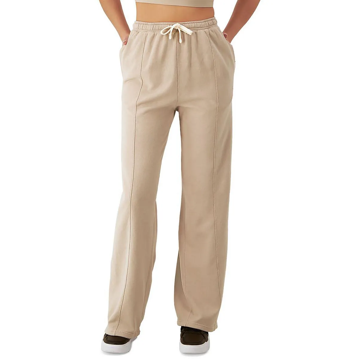 Womens Fleece Wide Leg Sweatpants