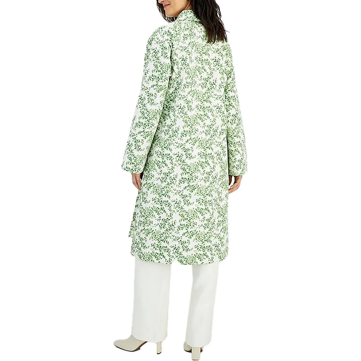 Womens Floral Print Long Raincoat
