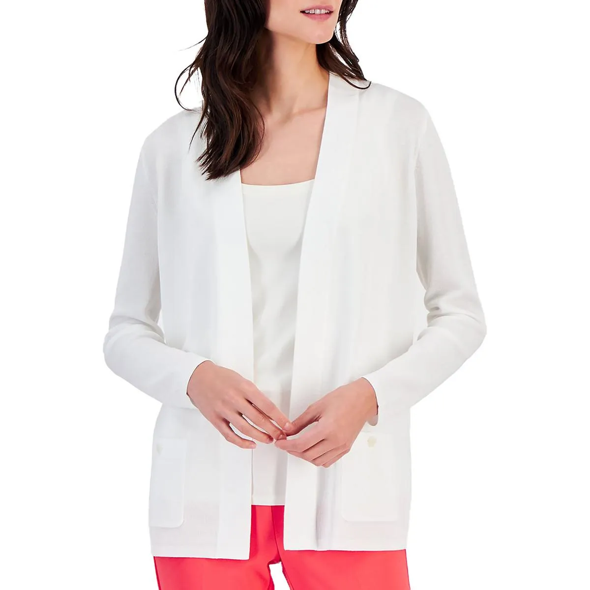 Womens Knit Open Front Cardigan Sweater
