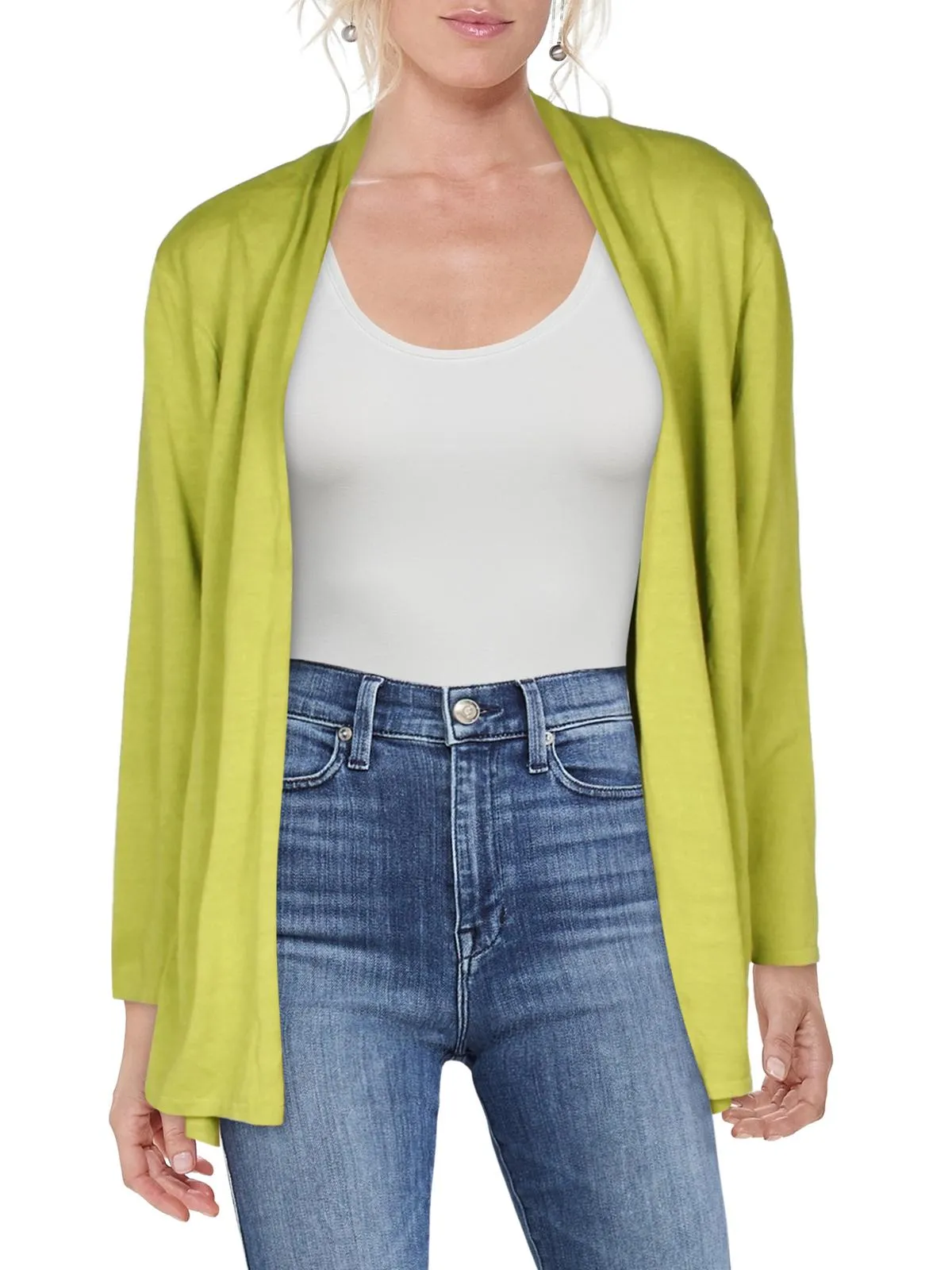 Womens Knit Open Front Cardigan Sweater