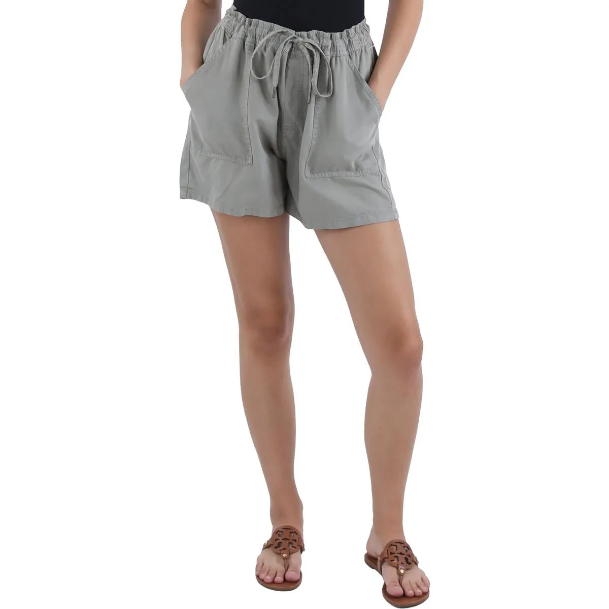 Womens Mini Drawstring Waist Casual Shorts