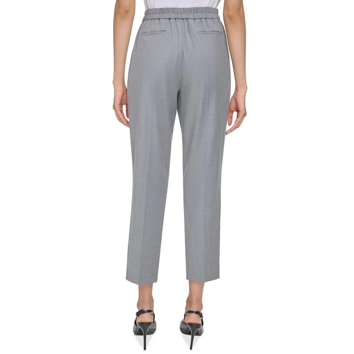 Womens Pleated Pin Stripe Trouser Pants