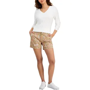 Womens Pocket Floral Casual Shorts