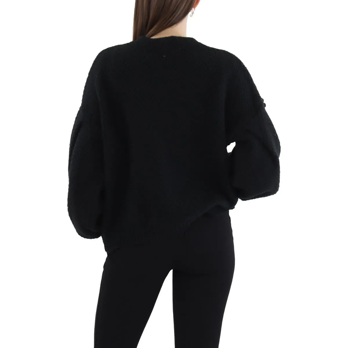 Womens Rosette Polyester Cardigan Sweater