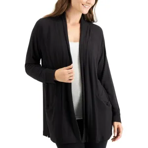Womens Solid Rayon Wrap Coat