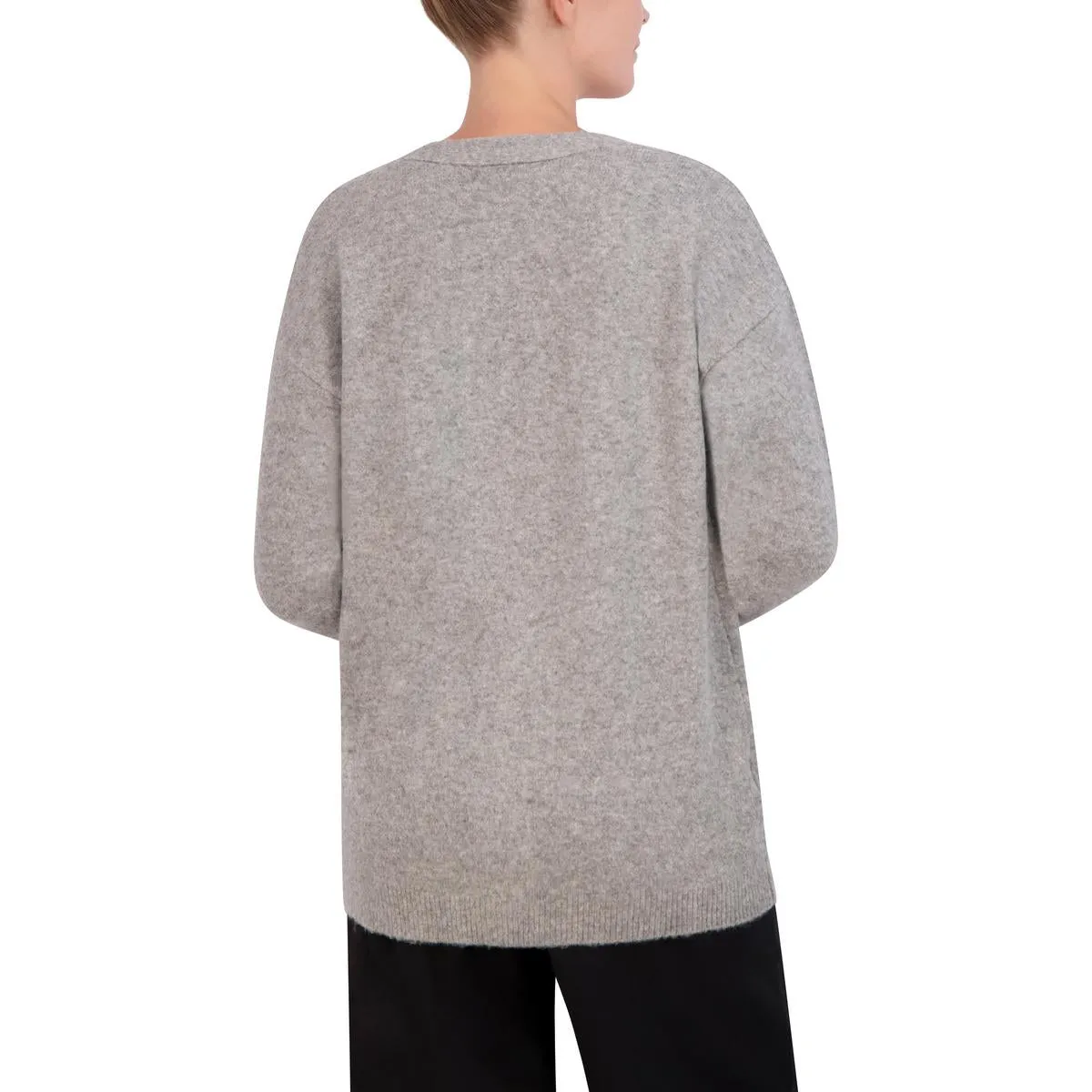 Womens V-Neck Embellished Cardigan Sweater